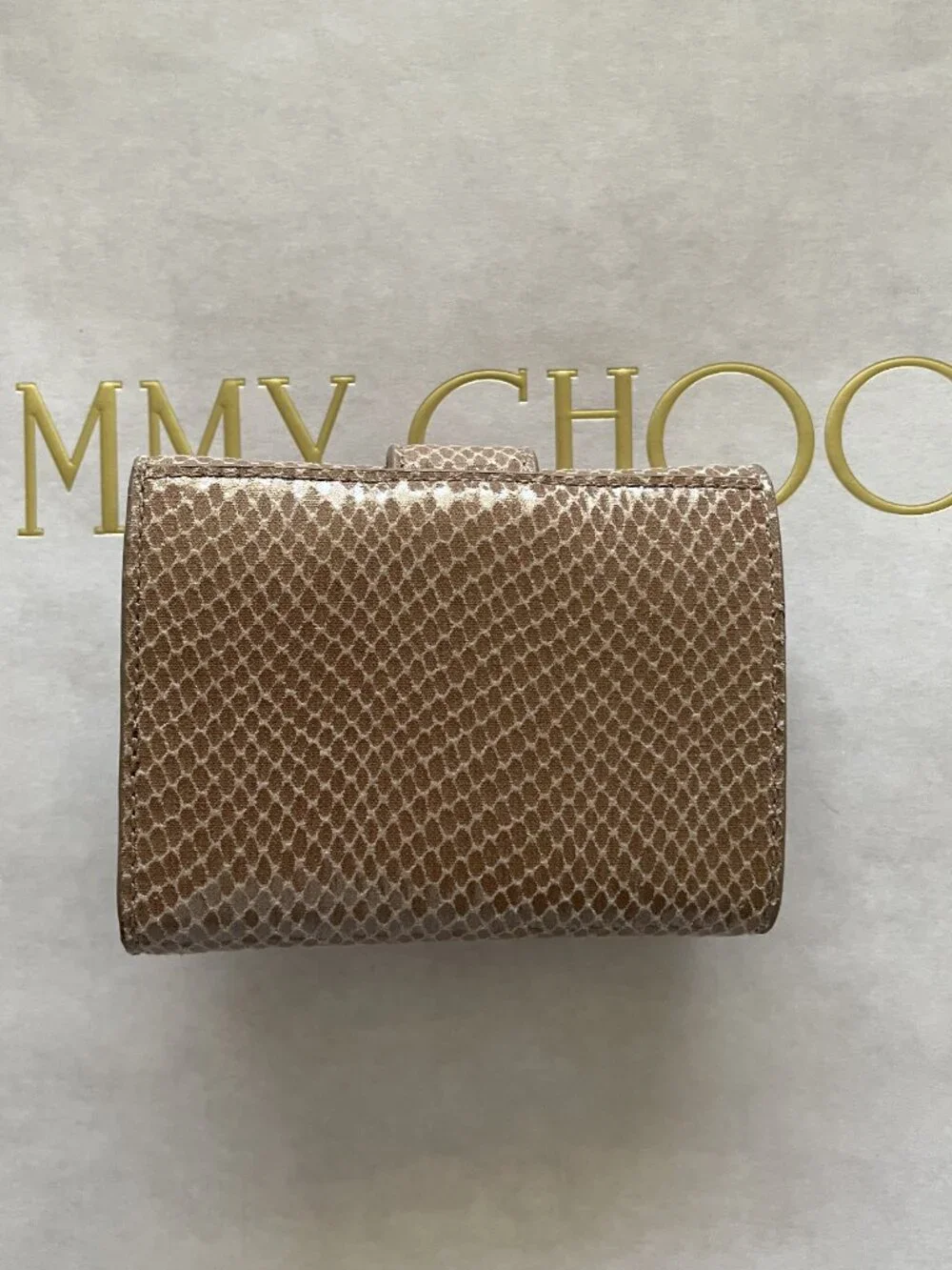 NWT Jimmy Choo Cheri Cosmos Leather CZ Jewel Card Holder Small Trifold Wallet